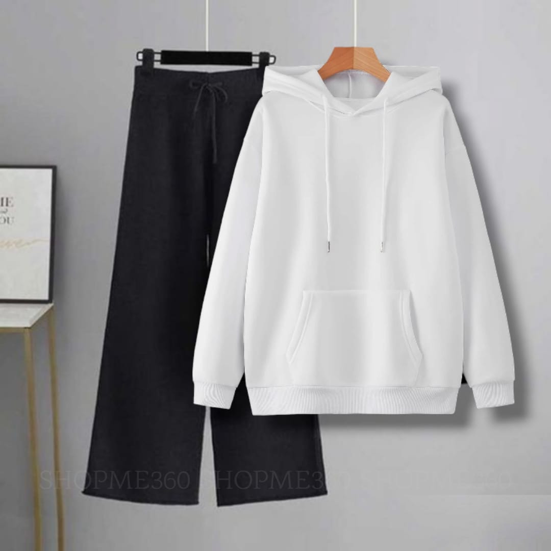 BLACK ZIPPER-WHITE HOODIE