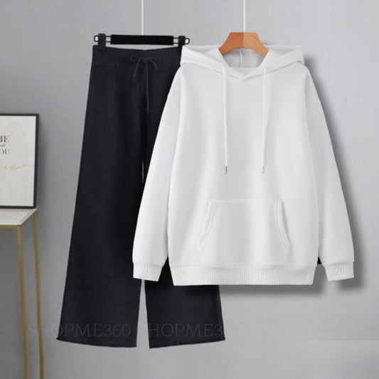 BLACK ZIPPER-WHITE HOODIE