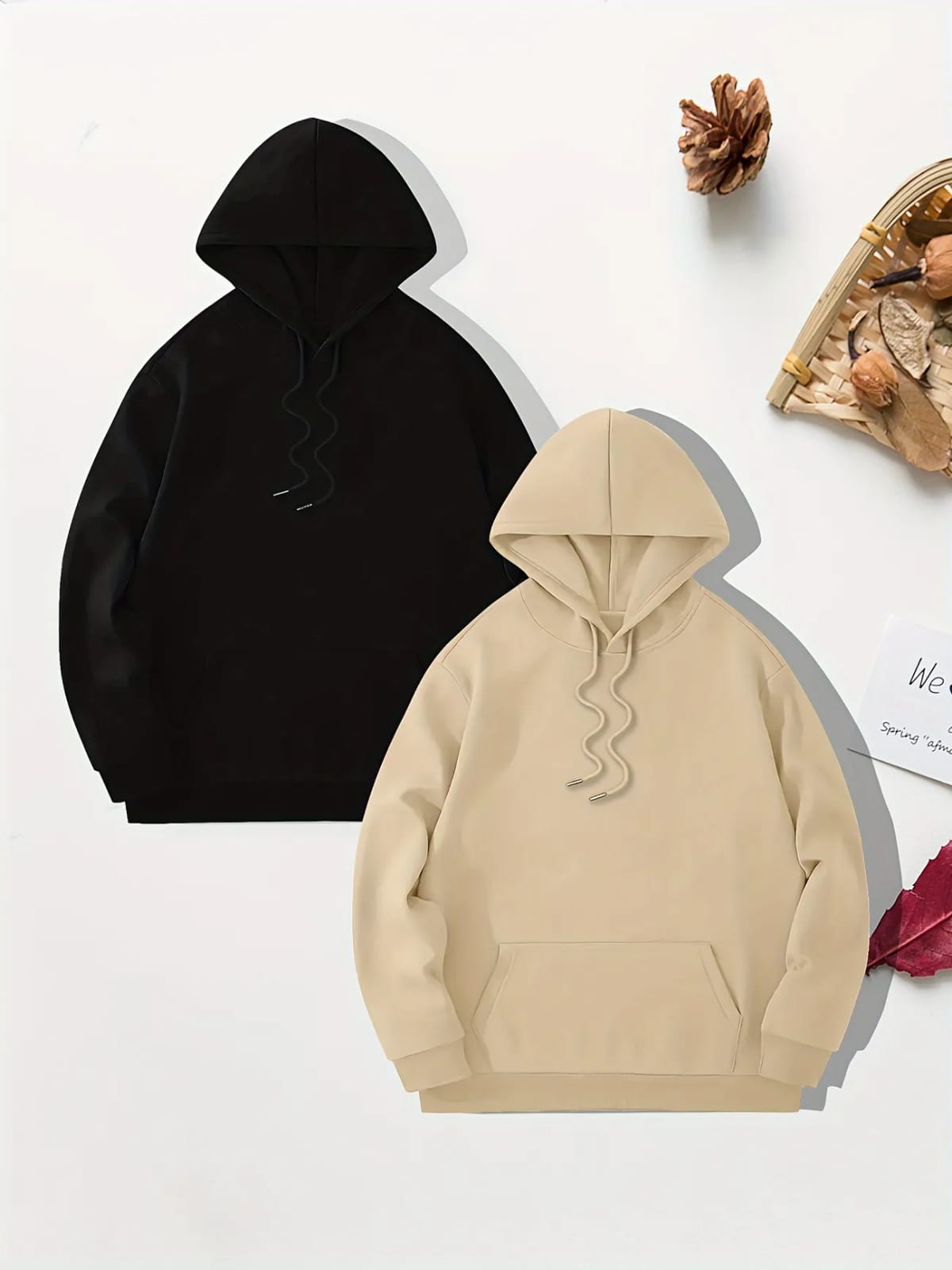 PACK OF 2 HOODIES BLACK-BEIGE