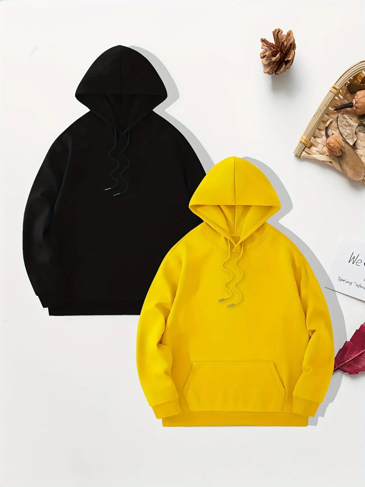 PACK OF 2 HOODIES BLACK-YELLOW