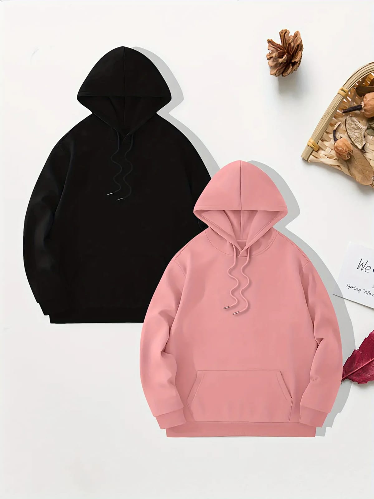 PACK OF 2 HOODIES BLACK-PINK