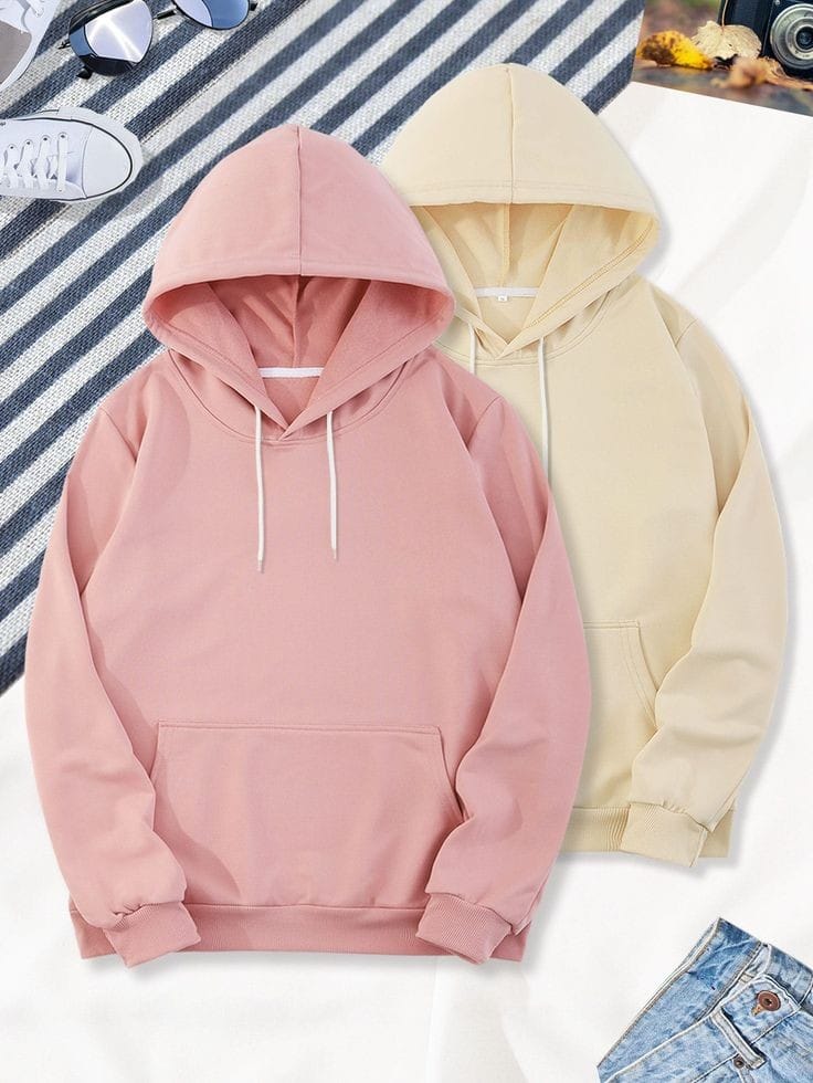 PACK OF 2 HOODIES BEIGE-PINK