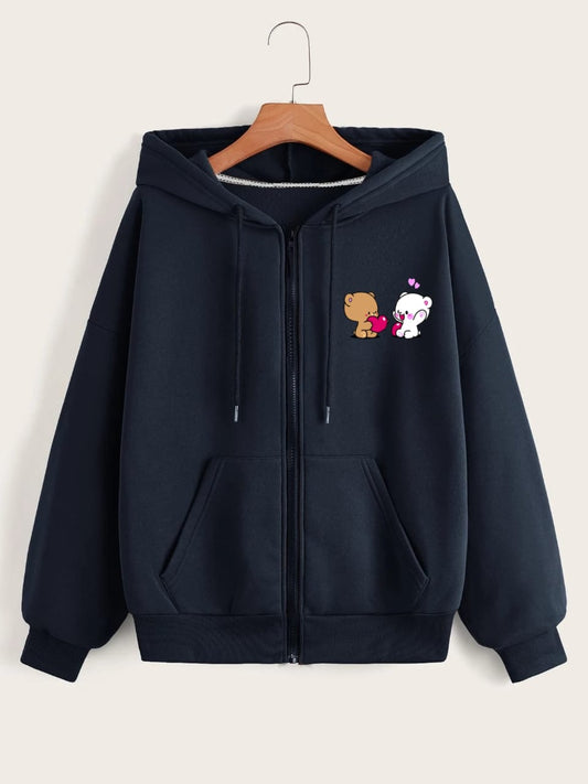 NAVY ZIPPER HOODIE POC PAIR