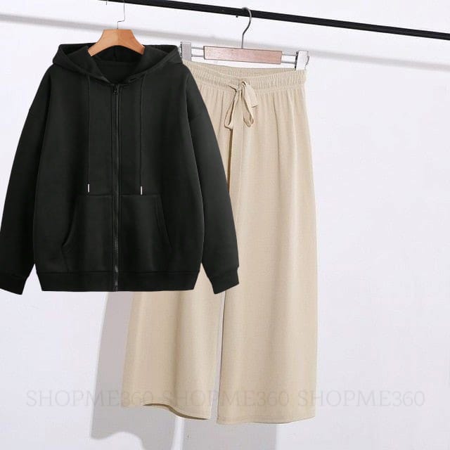 BLACK ZIPPER-BEIGE FLAPPER