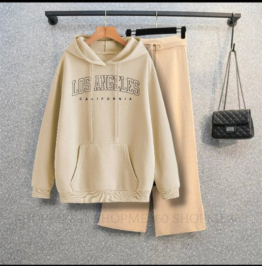 BEIGE HOODIE LOSS ANGELES-BEIGE FLAPPER