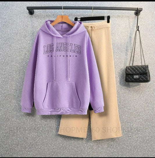 LILAC HOODIE LOSS ANGELES-BEIGE FLAPPER