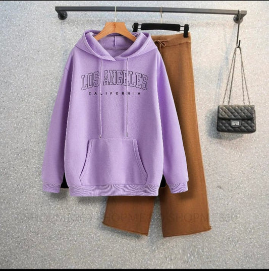 LILAC HOODIE LOSS ANGELES-BROWN FLAPPER