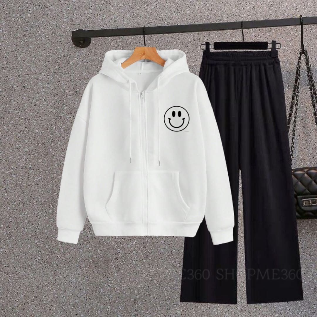 WHITE ZIPPER POC SMILE-BLACK FLAPPER