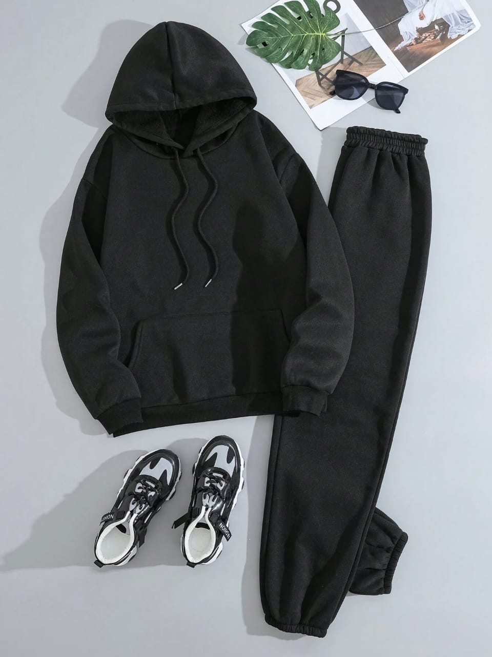 BLACK HOODIE-BLACK TROUSER