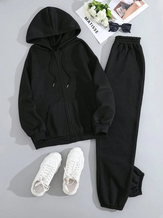 BLACK ZIPPER-BLACK TROUSER