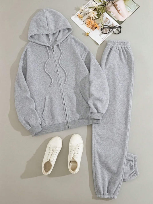 GREY ZIPPER-GREY TROUSER