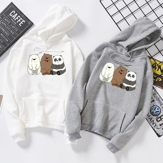 PACK OF 2 HOODIES GREY 3 BEAR-WHITE 3 BEAR