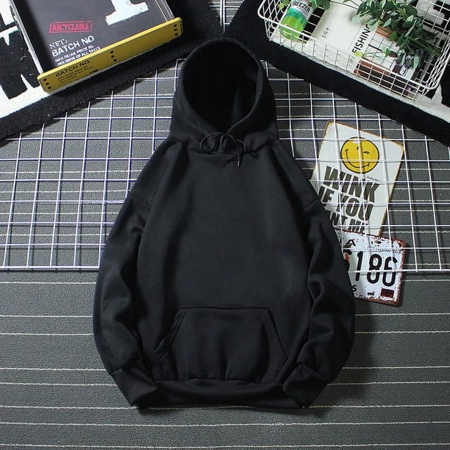 PLAIN BLACK HOODIE