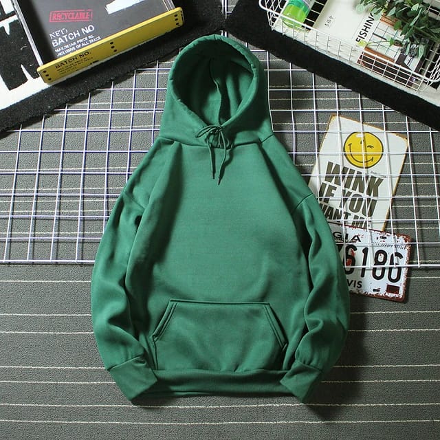 PLAIN BGREEN HOODIE