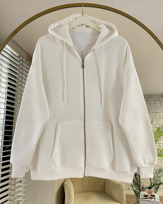 WHITE ZIPPER WHITE INNER TEE
