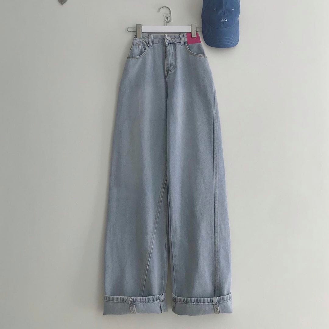 SKY BLUE WIDE LEG JEANS