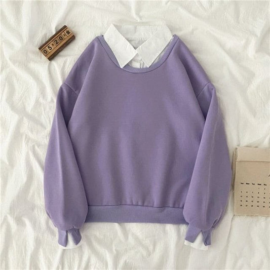 LILAC COLLAR SWEATSHIRT