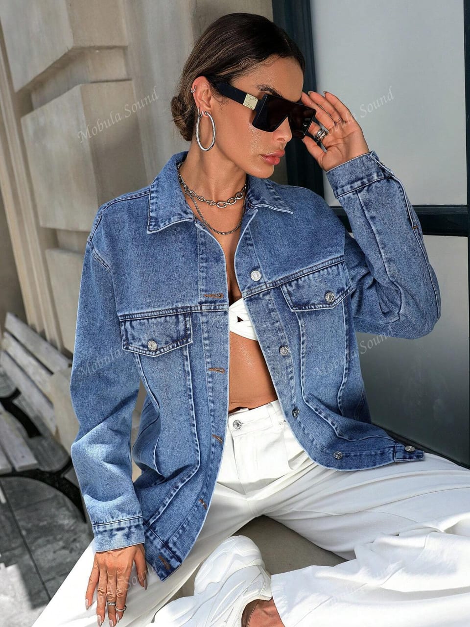 MID BLUE DENIM JACKET