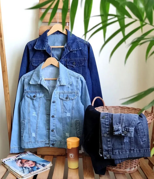 PACK OF 2 SKY BLUE-MID BLUE DENIM JACKET