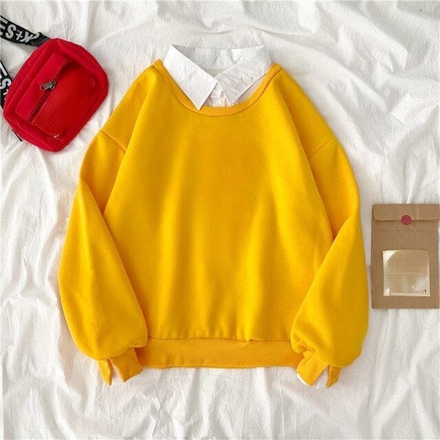 YELLOW COLLAR SWEATSHIRT