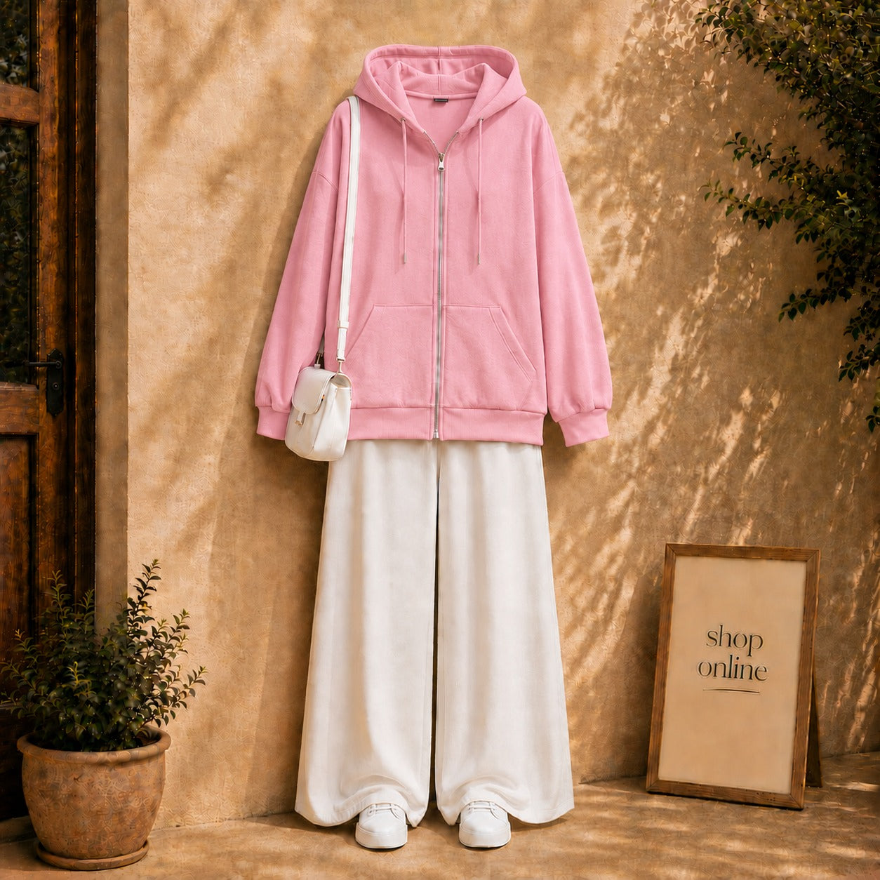 Pink Zipper with White Flapper