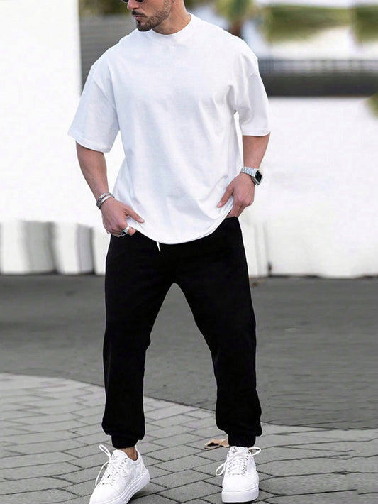 Black Trouser - White tee