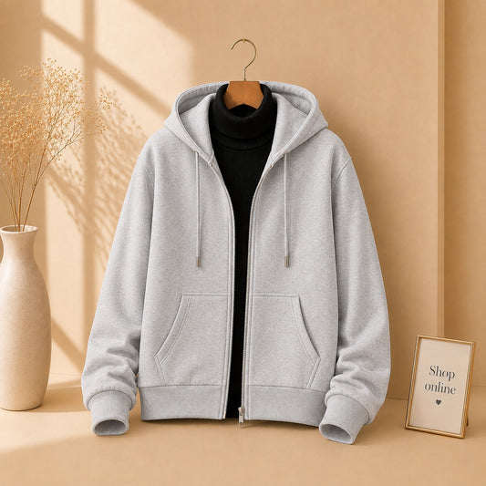 Grey Zipper With Black Highneck
