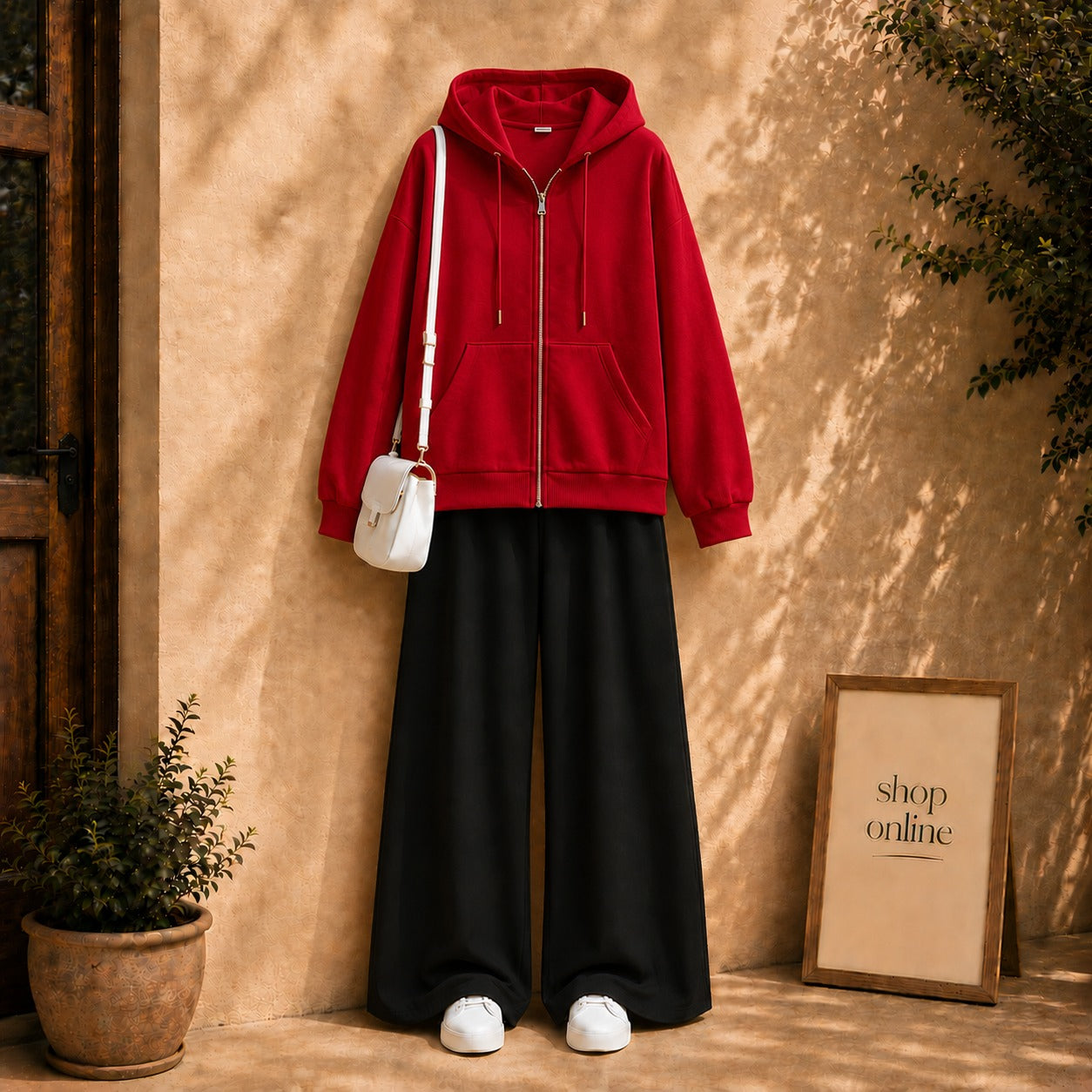 Red Zipper with Black Flapper