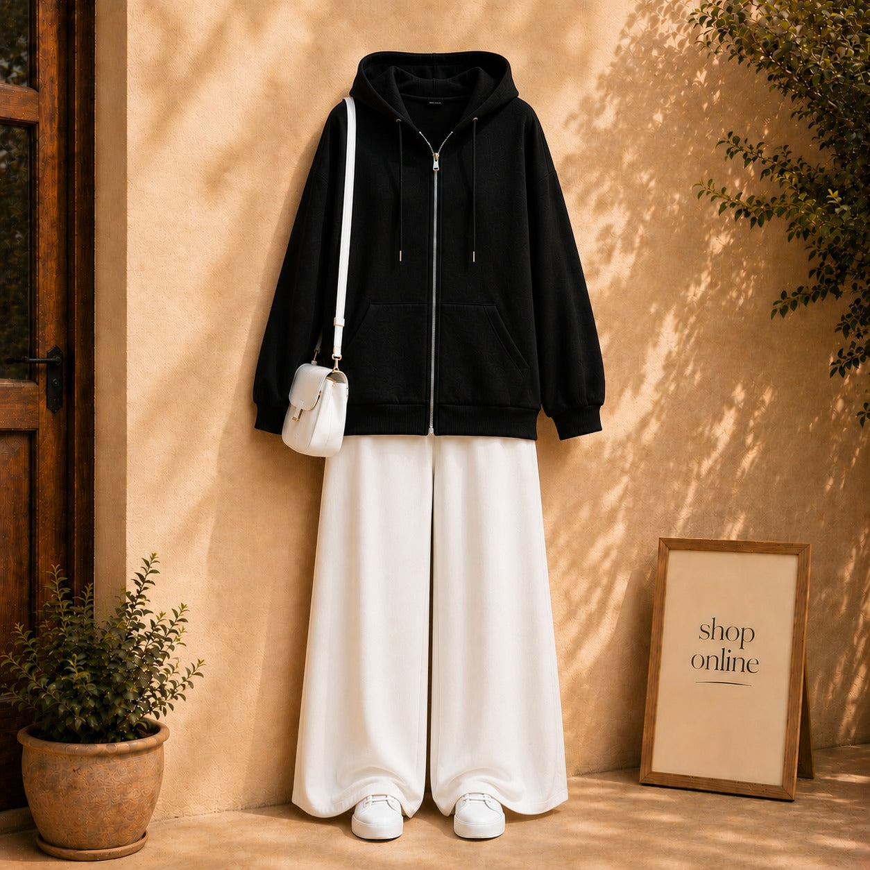 Black Zipper with White Flapper