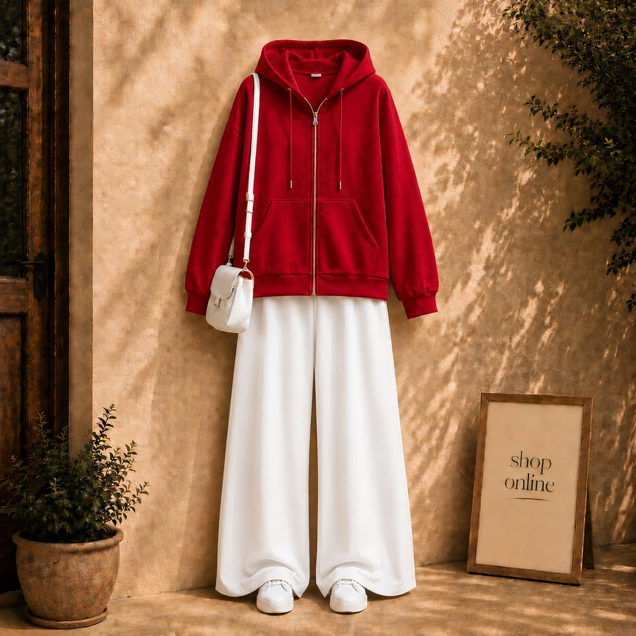 Red Zipper with White Flapper
